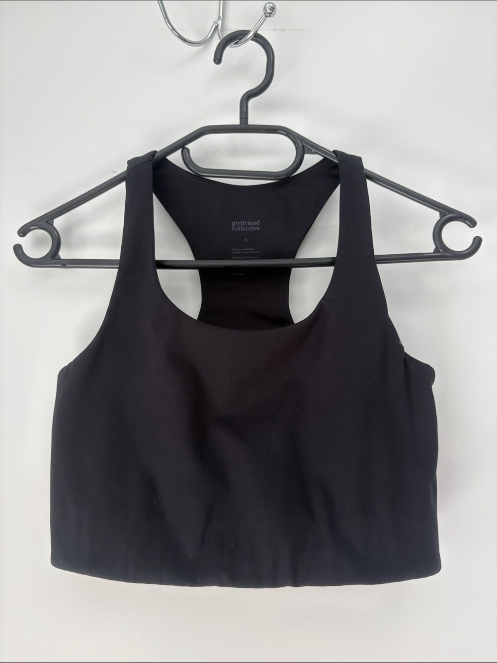 girlfriend collective Black Racerback Crop Top